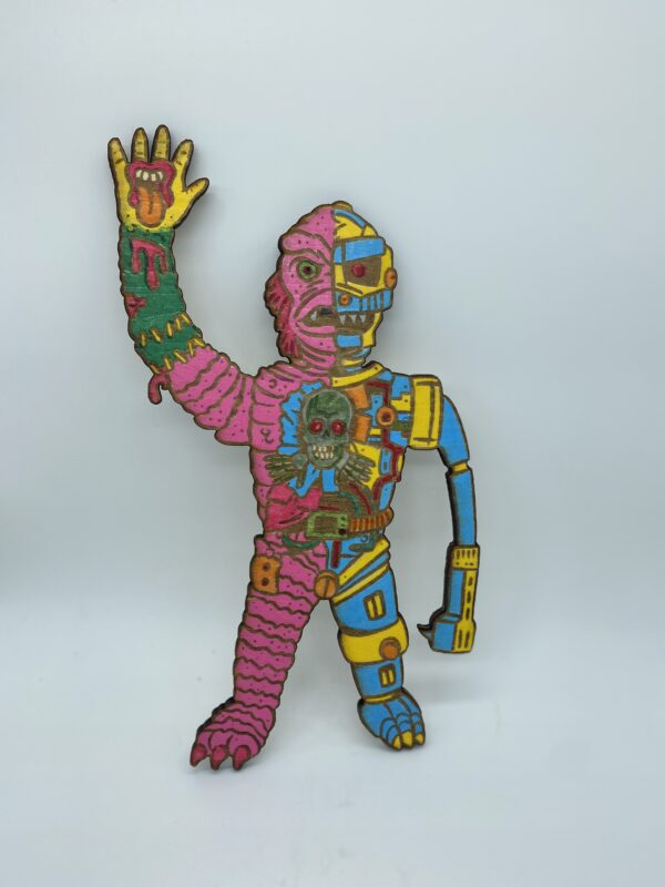 Mechacreatch WOOD FIGURE FORM 1-0FF WALL HANGERS  Hanger on back  About 12” give or take  Hand painted one