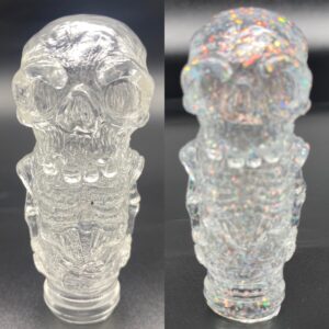 Skinned Skully Mini Monster Mates- Clear or Glitter Infused Clear(choose your color)