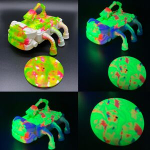 Marbled Mayhem One Off Black light Active with glowing sections - A -