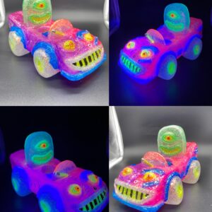 Rainbow Glitter Mecha-Mobile 1 off+ Bonus Mini Monster Mate figure blank driver