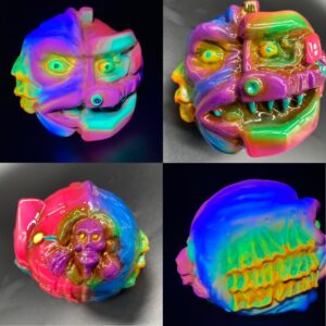 Mecha Madball Bright Ball with Blacklight action one off by SWARMM