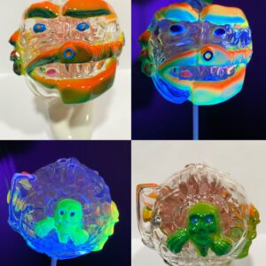 Mecha Madball Clear with Inner light added one off by me