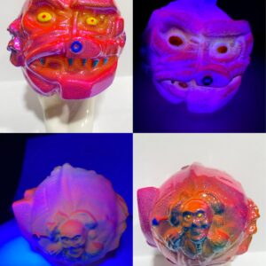 Mecha Madball Pink Punch Black light & GLOW Action one off by me