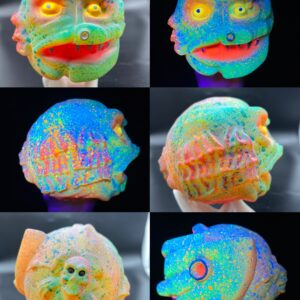 Mecha Madball Pink Punch Black light & GLOW Action one off by me (Copy)